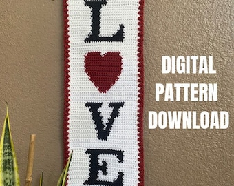 Pattern for All You Need is LOVE Crochet Wall Hanging