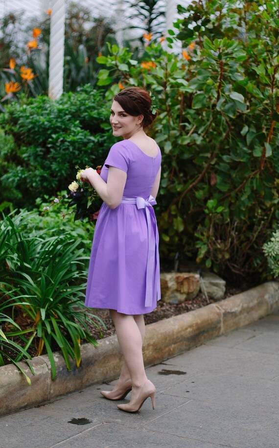 Lilac Bridesmaid Dress Lavender Dress Vintage Style Dress Etsy