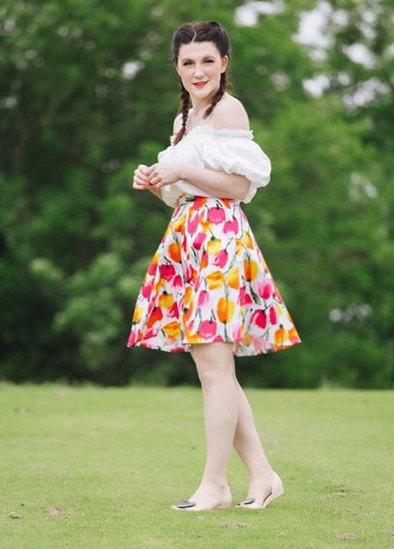 floral skirt knee high