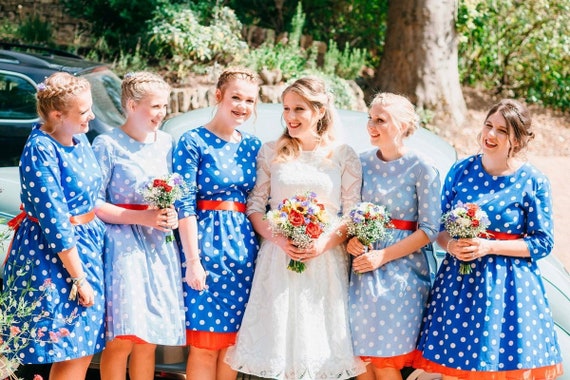 polka dot bridesmaid dresses