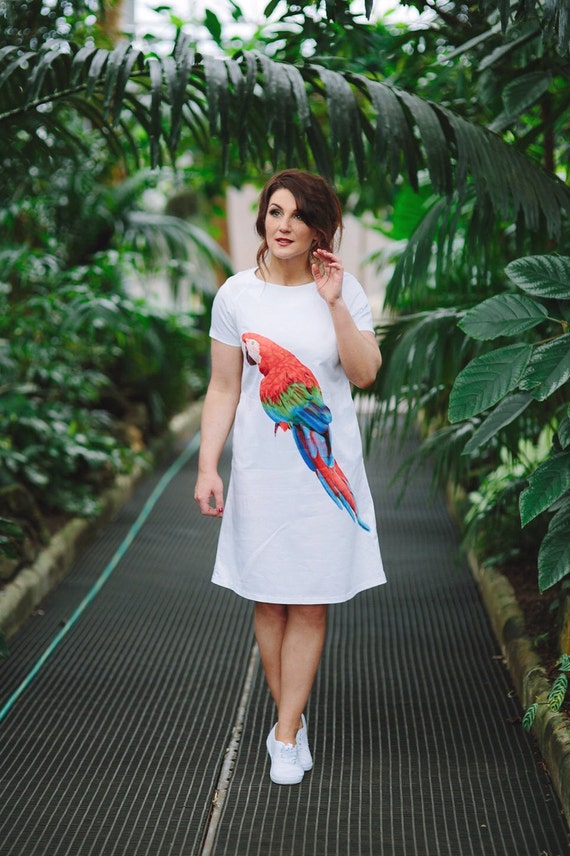 parrot print dress