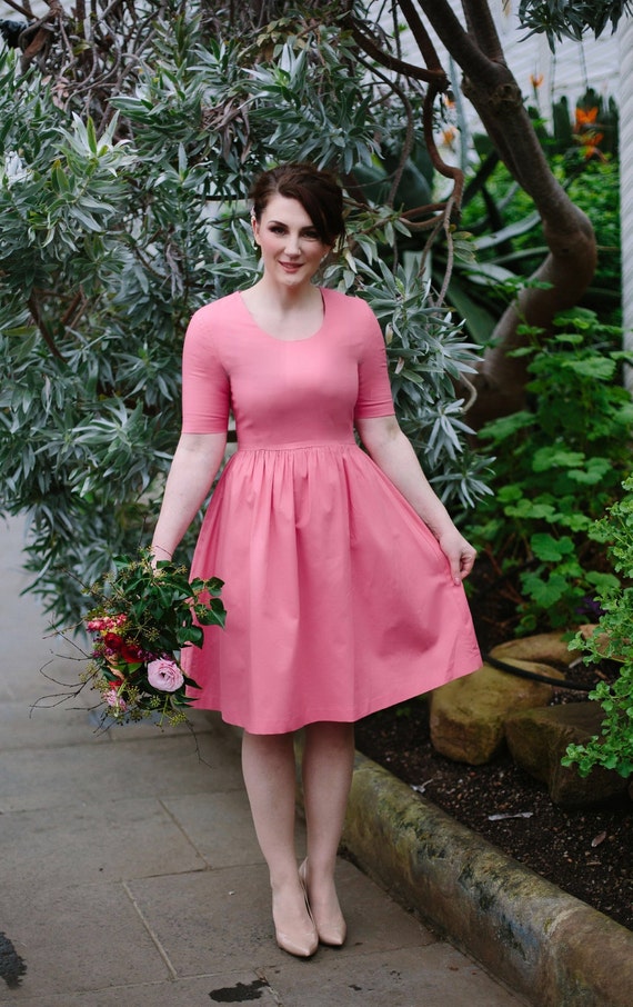 Pink midi bridesmaid dress Clearance
