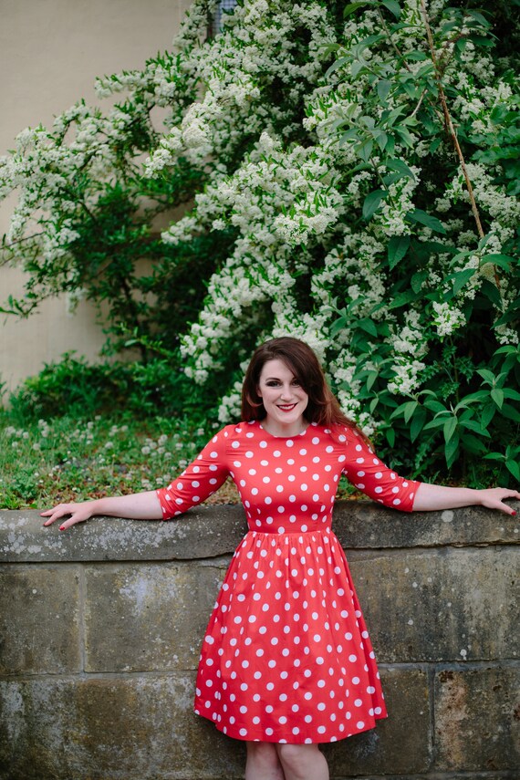 red polka dot dress