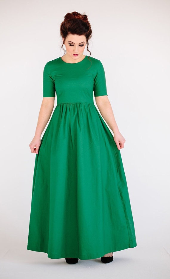 emerald green vintage style dress