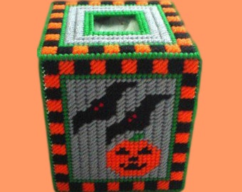 Plastic Canvas Pattern | Halloween Plastic Canvas | Halloween Tissue Box Cover | Plastic Canvas Tissue Box Covers | Plastic Canvas Home