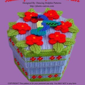 Hummingbird Delight Trinket Box | Plastic Canvas Pattern | DIY Home Décor | Floral Design for Spring