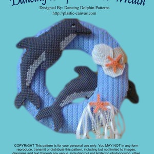Dancing Dolphin Door Wreath | Plastic Canvas Pattern
