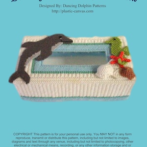 Dancing Dolphin Regular Tissue Box Cover | Plastic Canvas Pattern