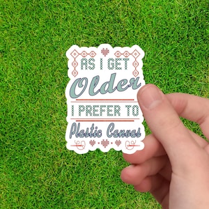 Plastic Canvas Sticker | Cross Stitch Sticker | Embroidery Sticker | Gift for Stitcher | Gift for Her | Needlepoint Gift | 3-inch Sticker