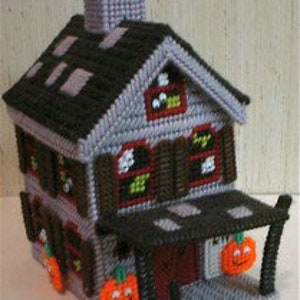 Halloween Time Haunted House Plastic Canvas Pattern Plastic Canvas Haunted House Plastic Canvas Halloween Pattern Plastic Canvassing image 3