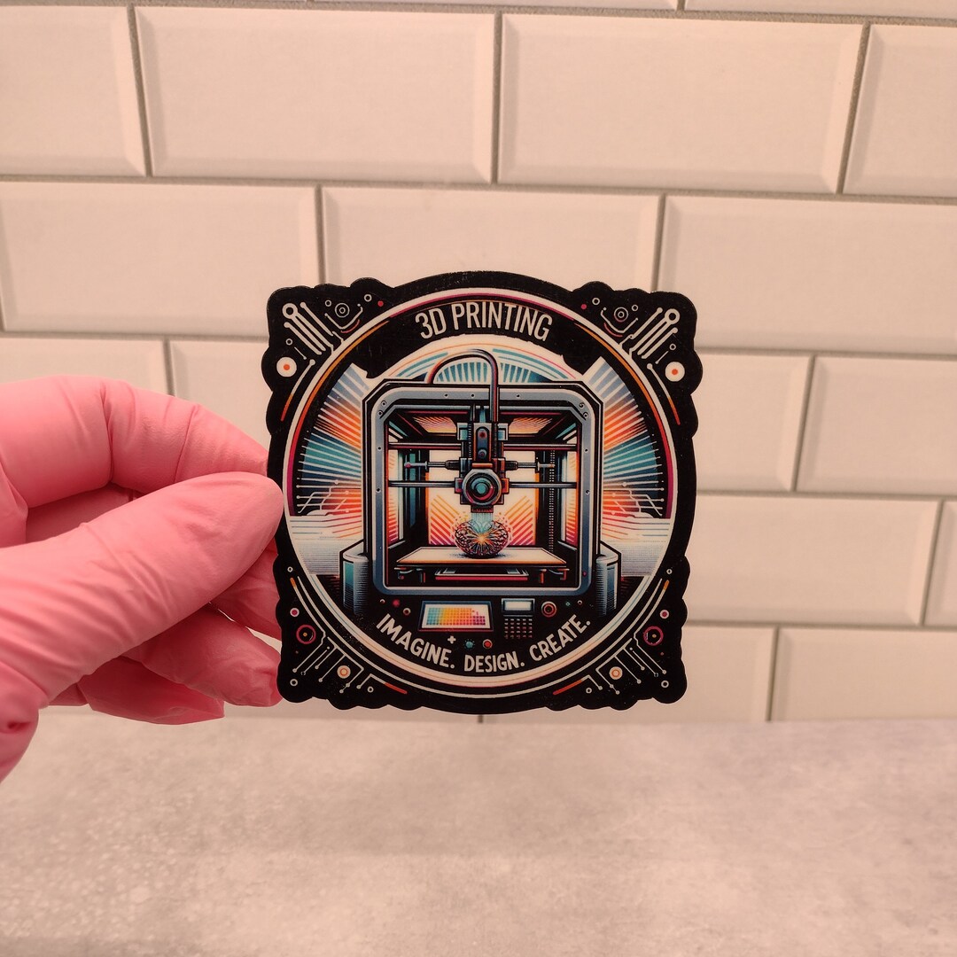 3D Printer Sticker: Imagine Design Create - Techno-art Vinyl - Etsy