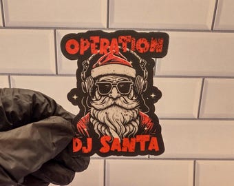 Operation DJ Santa Sticker, Funny Christmas DJ Gift, Holiday Party Mug, Santa Dj T-Shirt, EDM Christmas Merch, Rave Holiday Apparel
