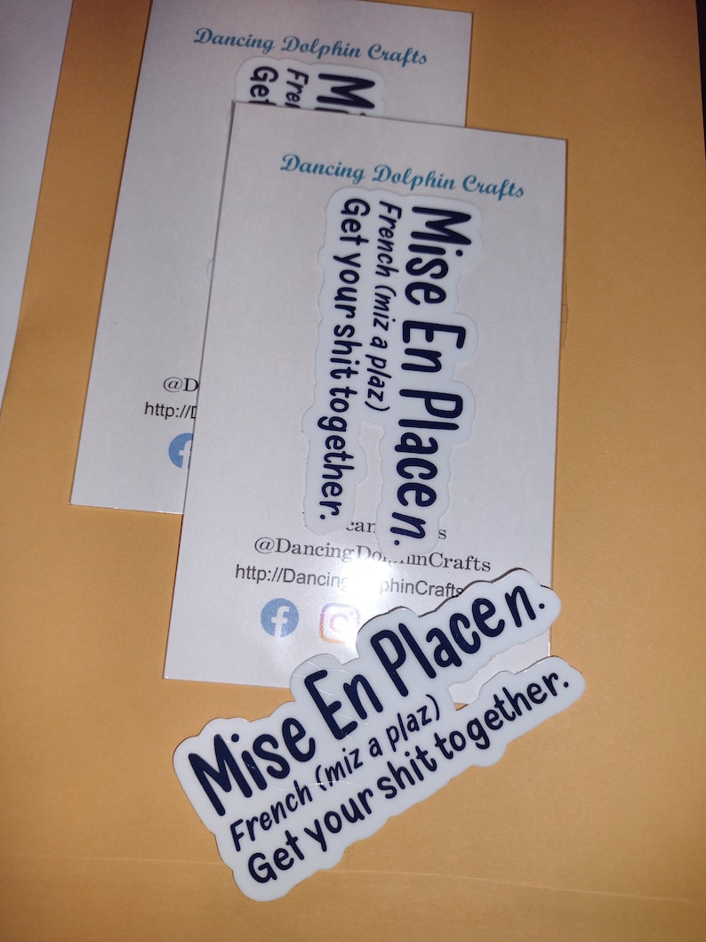 Mise En Place Humorous Definition | French Pastry Chef Sticker | Chef Sticker | Chef Gift | Gift for Chef | Pastry Sticker | Baking Sticker image 5