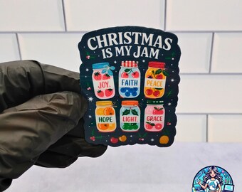 Christmas Is My Jam Sticker, Mug, or T-Shirt – Cute Holiday Gift for Bakers, Canners, Farmers Market Sellers, or Festive Jam Lovers