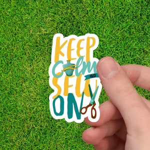 Keep Calm and Sew On | Sewing Sticker | Sewing Machine Decal | Gift for Quilter | Sewing Decal | Sewing Machine Sticker | Quilt Sticker