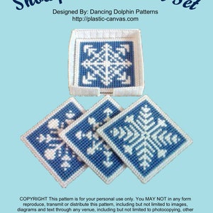 Snowflake Coaster Set: Plastic Canvas Pattern
