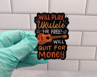 Ukulele Sticker | Musician Gift | Gift for Ukulele Player | Ukulele Art | Ukulele Decal | Ukulele Guitar Player | Uke Player Gift | Love Uke
