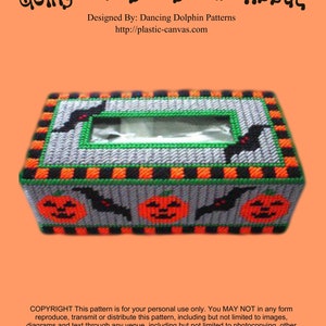 Plastic Canvas Pattern | Halloween Plastic Canvas | Plastic Canvas Halloween | Plastic Canvas Tissue Box Covers | Halloween Tissue Box