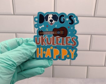 Ukulele Sticker | Musician Gift | Gift for Ukulele Player | Ukulele Art | Ukulele Decal | Ukulele Guitar Player | Uke Player Gift | Love Uke