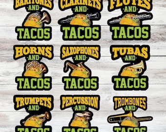 Band & Tacos Sticker Collection: Musician Gift