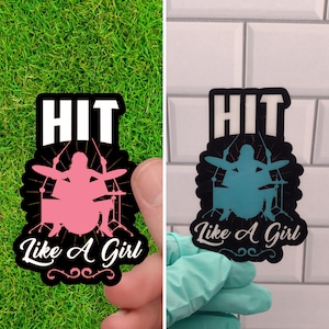 Drummer Sticker | Drum Sticker | Drummer Gift for Her | Drum Decal | Drum Gift | Drum Vinyl Sticker | Music Sticker | Rock Band Sticker