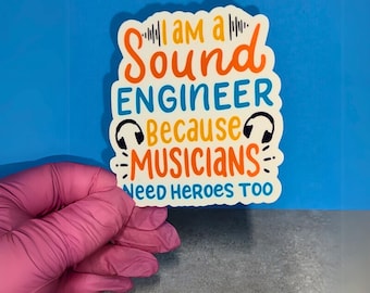 Sound Engineer Gift: Musician Hero Sticker, Mug, or T-Shirt