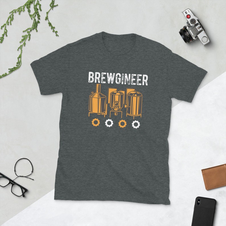 Brewgineer Craft Beer T-Shirt Homebrewing Gift Beer Lover Gift Gift for Him Beer Brewer Tee Brewing Shirt Beer Gift Dark Heather