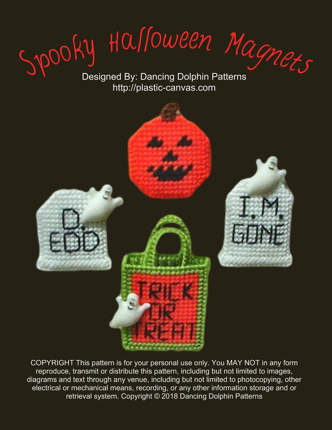 Spooky Halloween Magnets: Plastic Canvas Pattern - Etsy