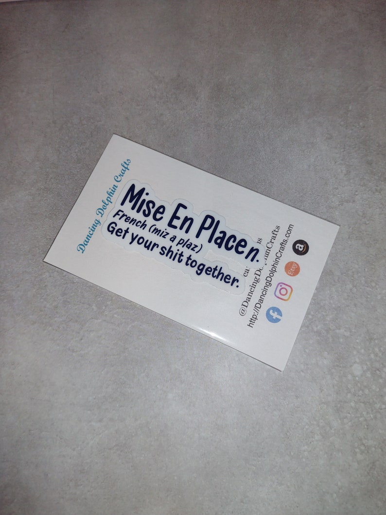 Mise En Place Humorous Definition | French Pastry Chef Sticker | Chef Sticker | Chef Gift | Gift for Chef | Pastry Sticker | Baking Sticker image 6