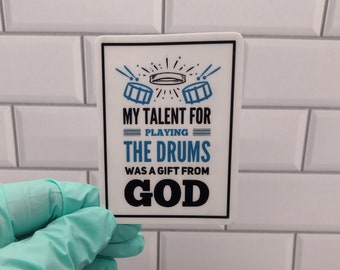 Pegatina de banda cristiana / baterista cristiano / pegatina de baterista / pegatina de batería / regalo de baterista para él / calcomanía de batería / regalo de batería / pegatina de música