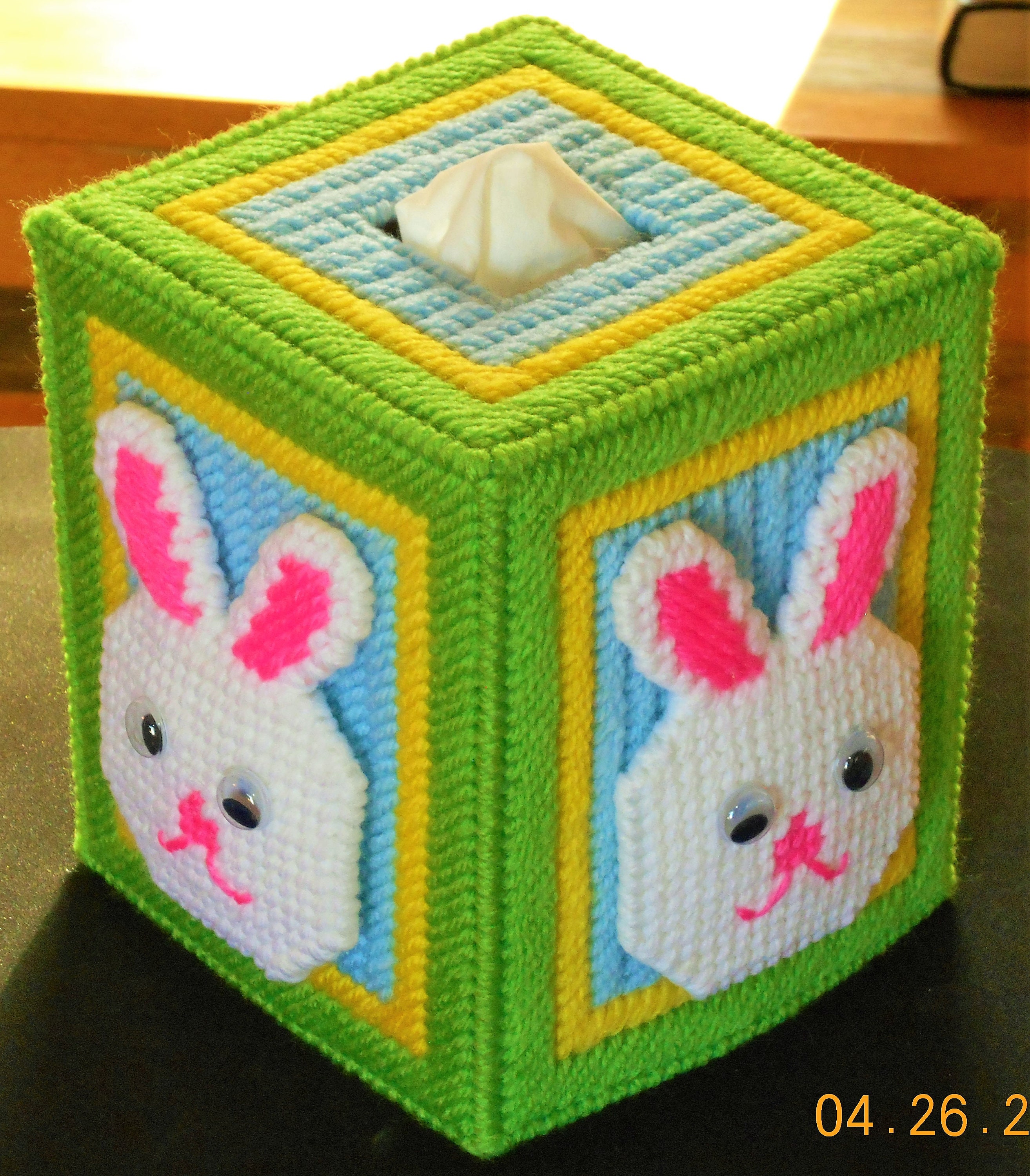 Adorable Housse De Boîte à Mouchoirs En Forme De Lapin De Pâques - Motif De Toile En Plastique à Faire Soi-même - France