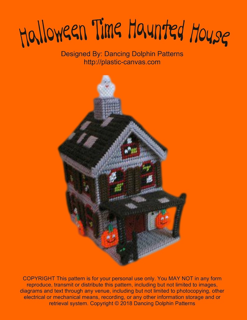 Halloween Time Haunted House Plastic Canvas Pattern Plastic Canvas Haunted House Plastic Canvas Halloween Pattern Plastic Canvassing image 1