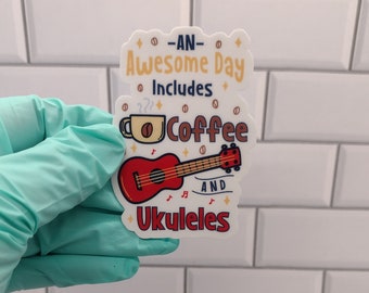 Ukulele Sticker | Musician Gift | Gift for Ukulele Player | Ukulele Art | Ukulele Decal | Ukulele Guitar Player | Uke Player Gift | Love Uke