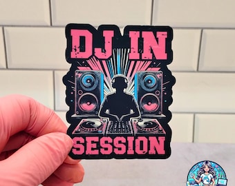 DJ in Session Sticker, EDM DJ Gift, Music Lover Mug, Club Dj T-Shirt, House Music Merch, Sound Mixer Design, Rave Accessories