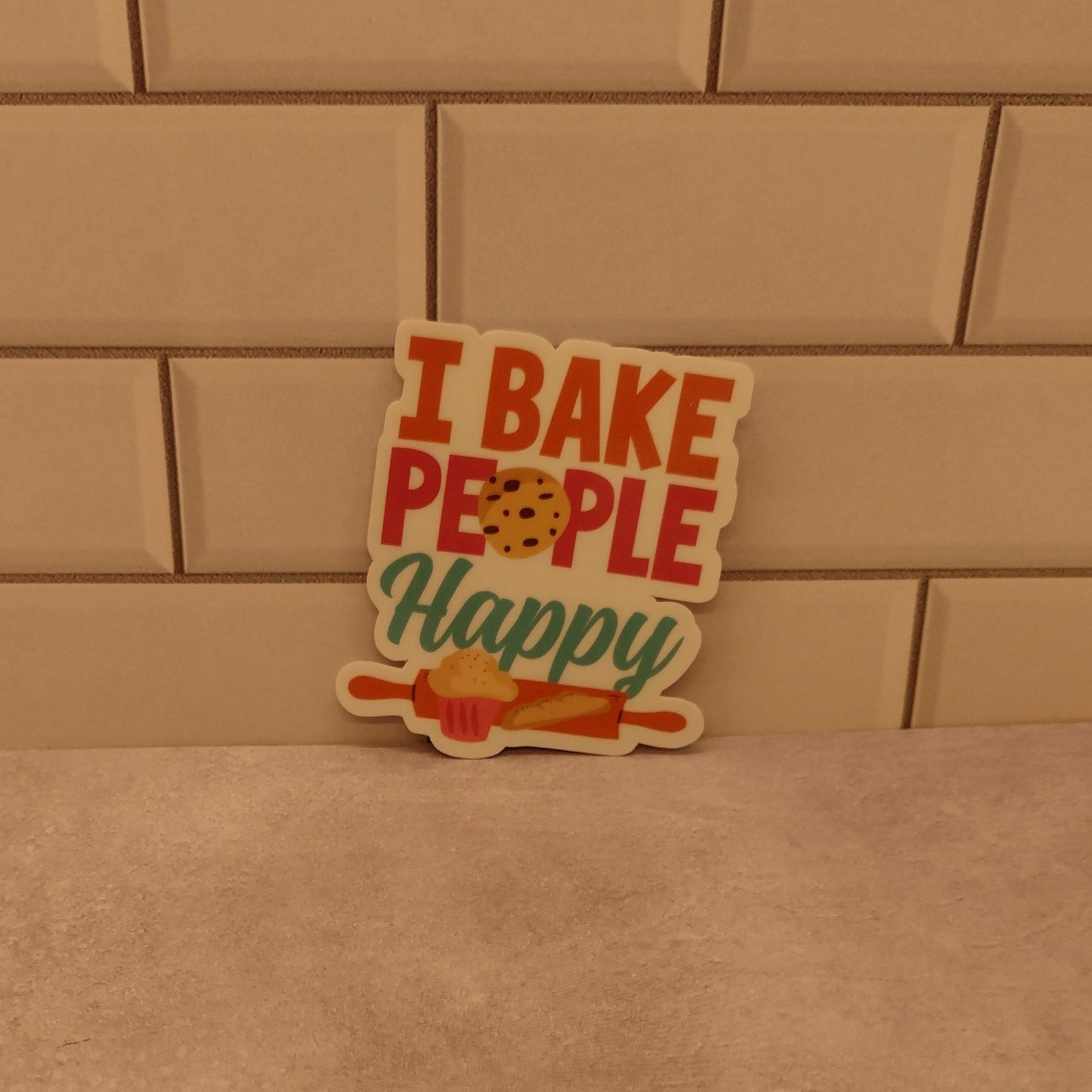 I Bake People Happy Sticker | Gift for Baker | Sticker for Baker ...