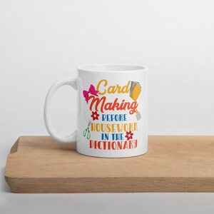 Taza Hacer tarjetas antes de las tareas domésticas en diccionario / álbum de recortes
