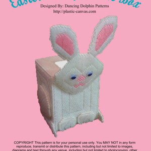 Easter Bunny Tissue Box Cover | Plastic Canvas Pattern for Spring | DIY Home Decor