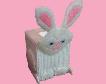 Easter Bunny Tissue Box Cover | Plastic Canvas Pattern for Spring | DIY Home Decor