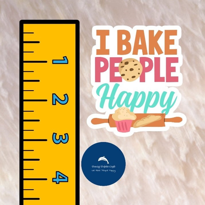 I Bake People Happy Sticker | Gift for Baker | Sticker for Baker ...