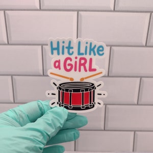 Drummer Sticker | Drum Sticker | Drummer Gift for Her | Drum Decal | Drum Gift | Drum Vinyl Sticker | Music Sticker | Rock Band Sticker