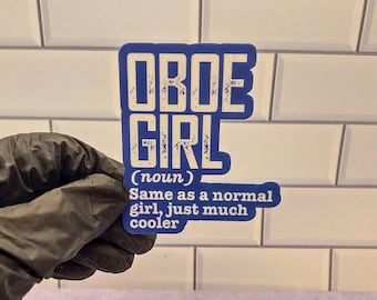 Oboe Girl Sticker, Funny Band Gift, Orchestra Music Mug, Woodwind Player T-Shirt, Marching Band Apparel, Musician Gift, Band Nerd Merch
