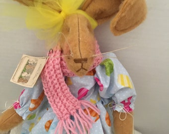 Handmade Easter Bunny, Art Doll Rabbit, Handmade Primitive Bunny, Dolls Handmade, Bunny Decor, Home Decor, Easter Decor, Spring Decor