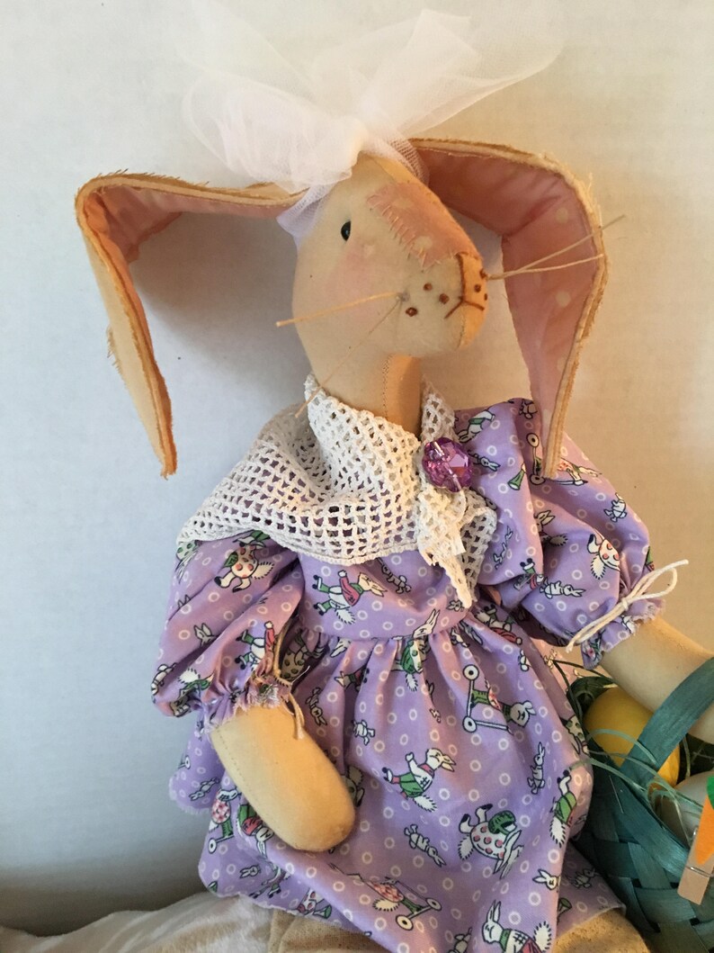 Handmade Easter Bunny Art Doll Rabbit Handmade Primitive | Etsy