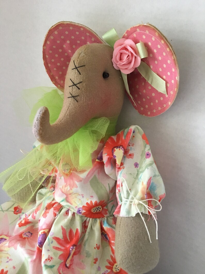 Handmade Elephant Doll Art Doll Elephant Handmade Primitive Etsy