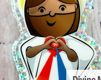 Divine Mercy Jesus | Catholic Holographic Vinyl Sticker | Laptop Phone Tumbler