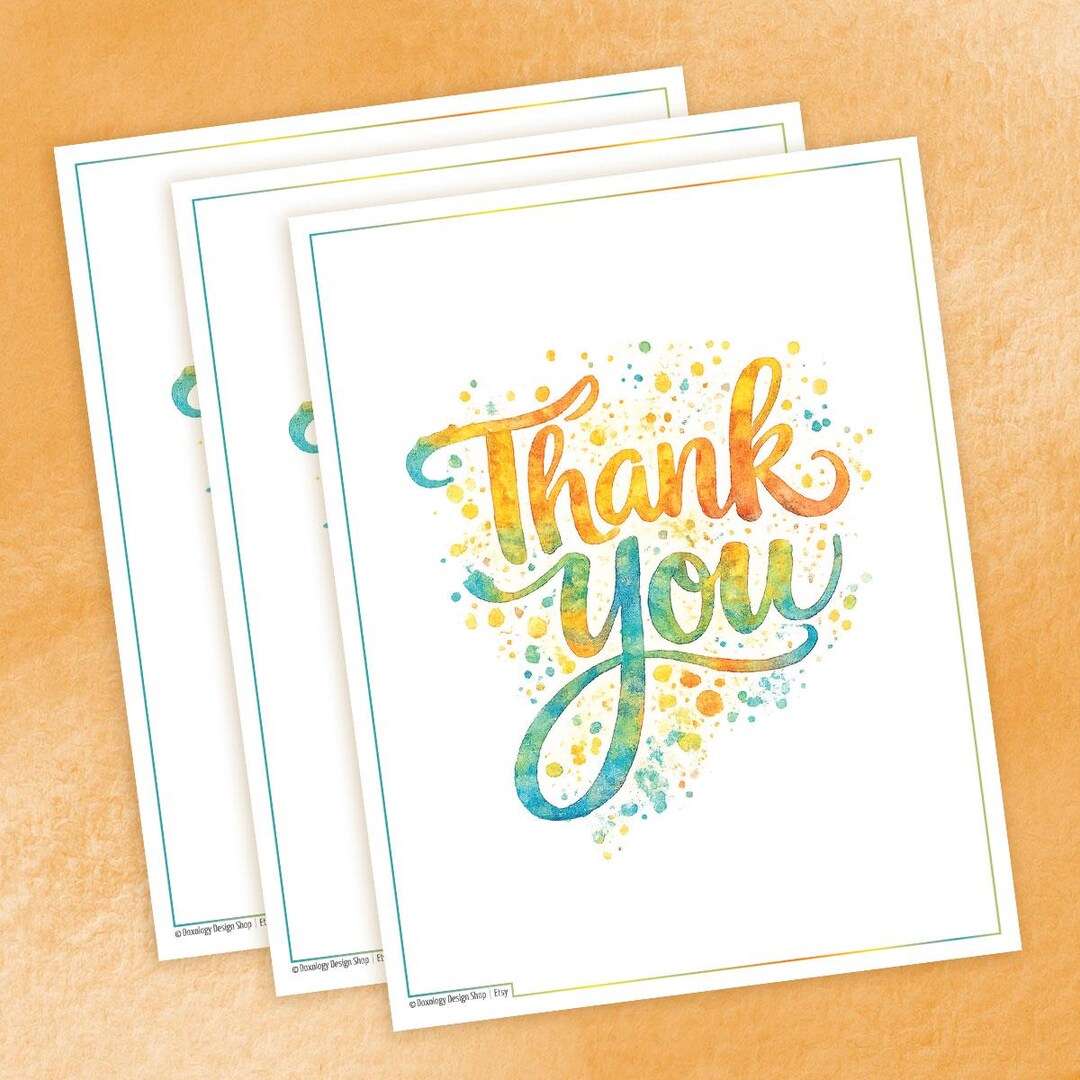 Thank You Note Card Greeting Card (digital Download) General Purpose - Etsy