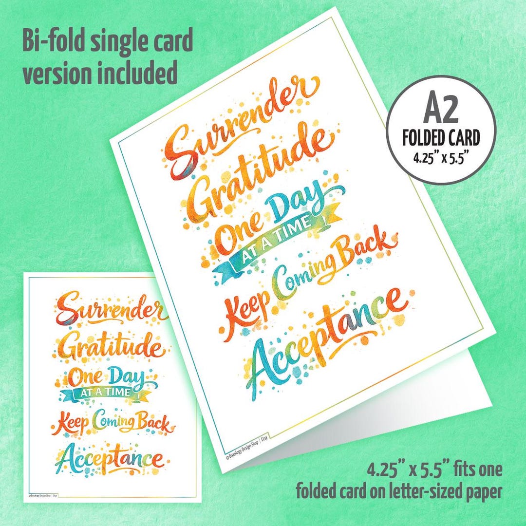 12-step Recovery Slogans Note or Greeting Card (digital Download) - Etsy