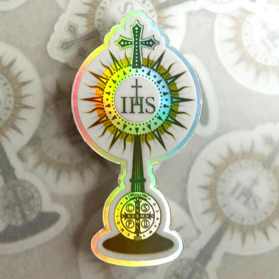 Eucharistic Monstrance | Catholic Holographic Vinyl Sticker | Most Blessed Sacrament | Laptop Phone Tumbler