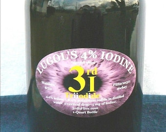 3rdi 4% Lugols Solution Iodine/Potassium Iodide 5-mg/Drop 1-Liter or 500ml BOTTLE