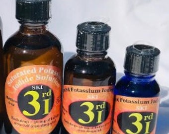 SKI Saturated Potassium Iodide approx. 50mg/drop iodide 3-Sizes! 1/2, 1, and 2 oz. bottles